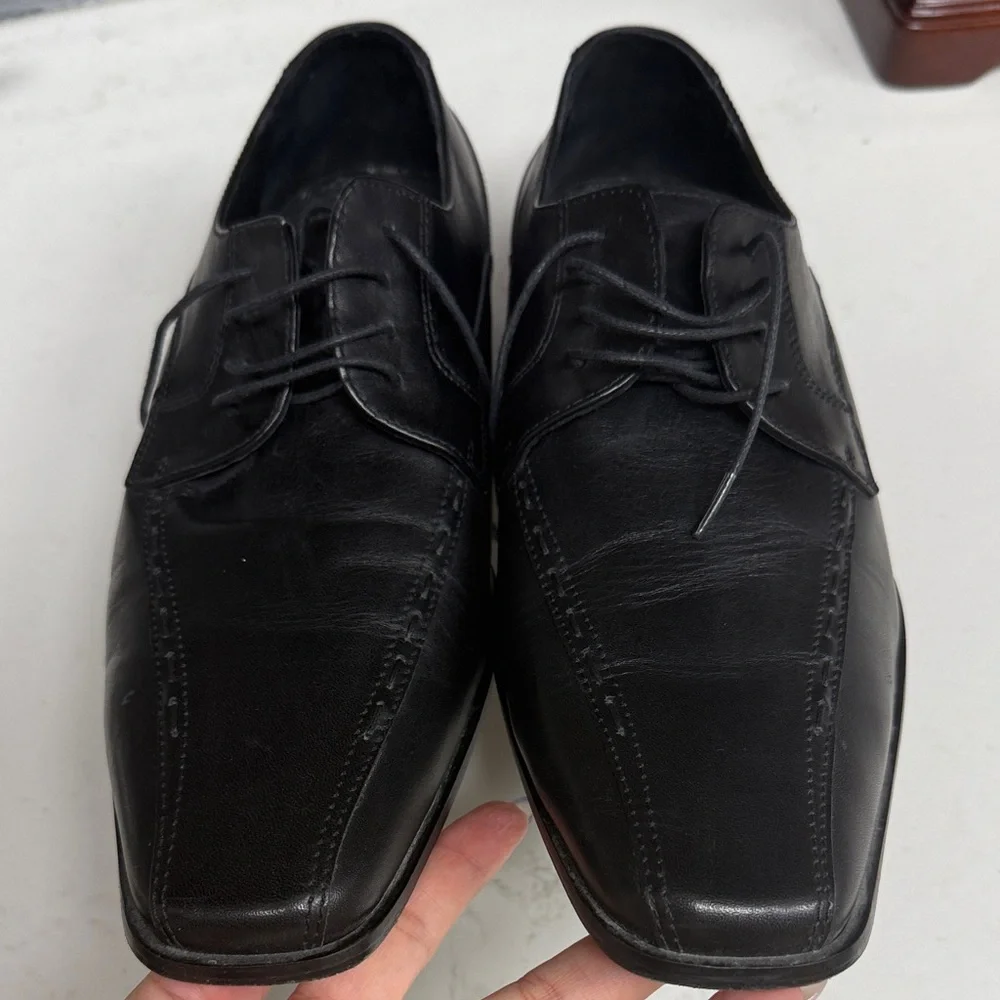 MEMPHIS by Giorgio Selini Black Leather Oxfords